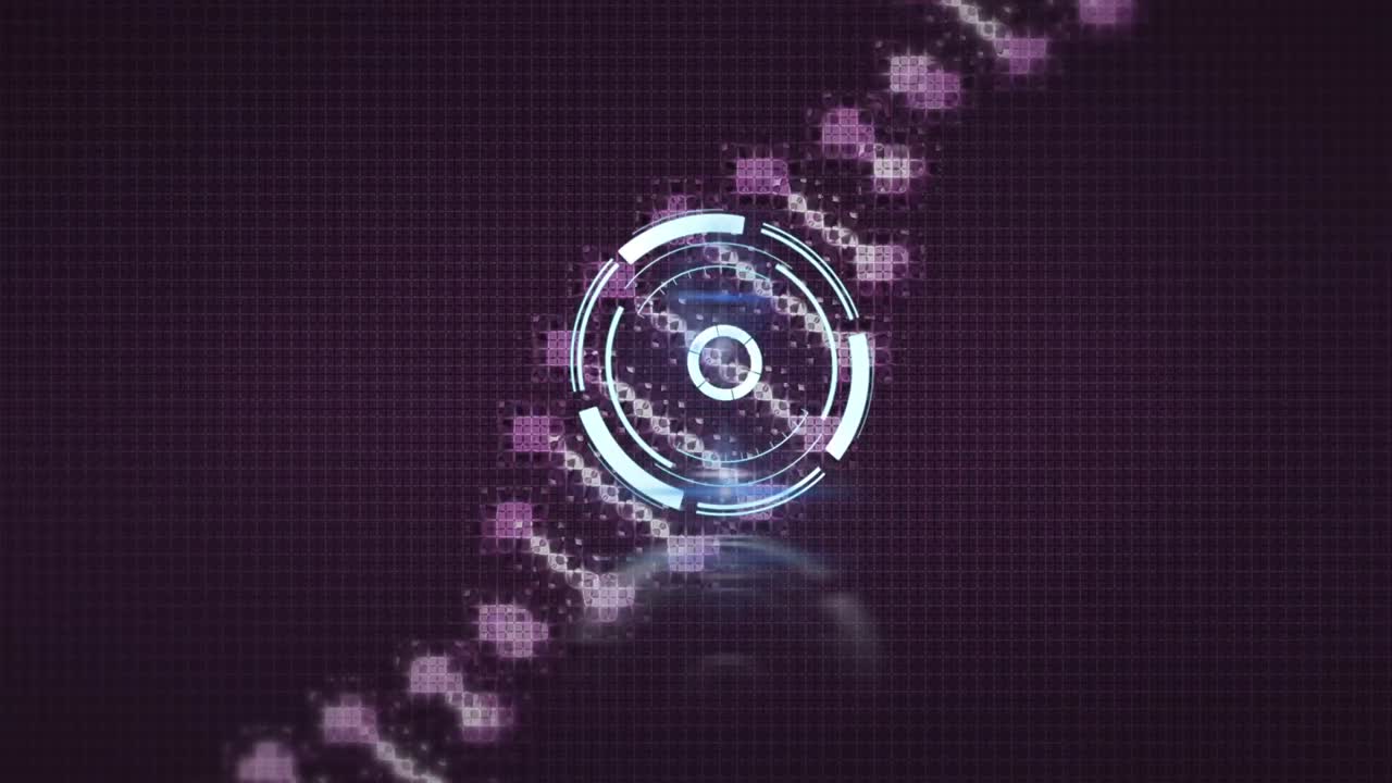 animación del escaneo de alcance y el giro de la cadena de adn