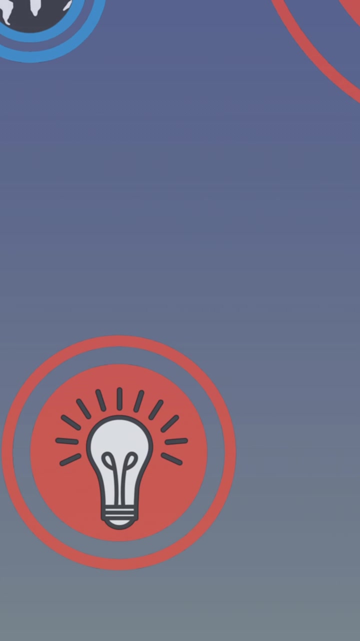 Animazione di una rete di connessioni con icone su un porto sullo sfondo