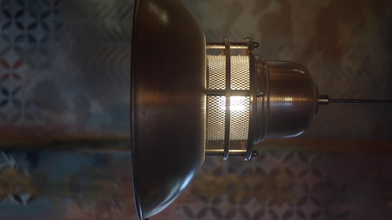 Close-up of an industrial style lamp