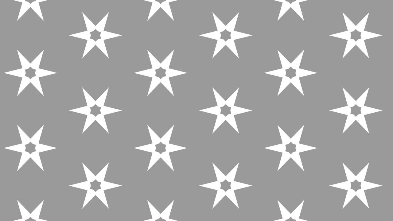 patrón gráfico en blanco y negro con efecto estroboscópico e hipnótico, mientras aumenta en tamaño y luego lo reduce.