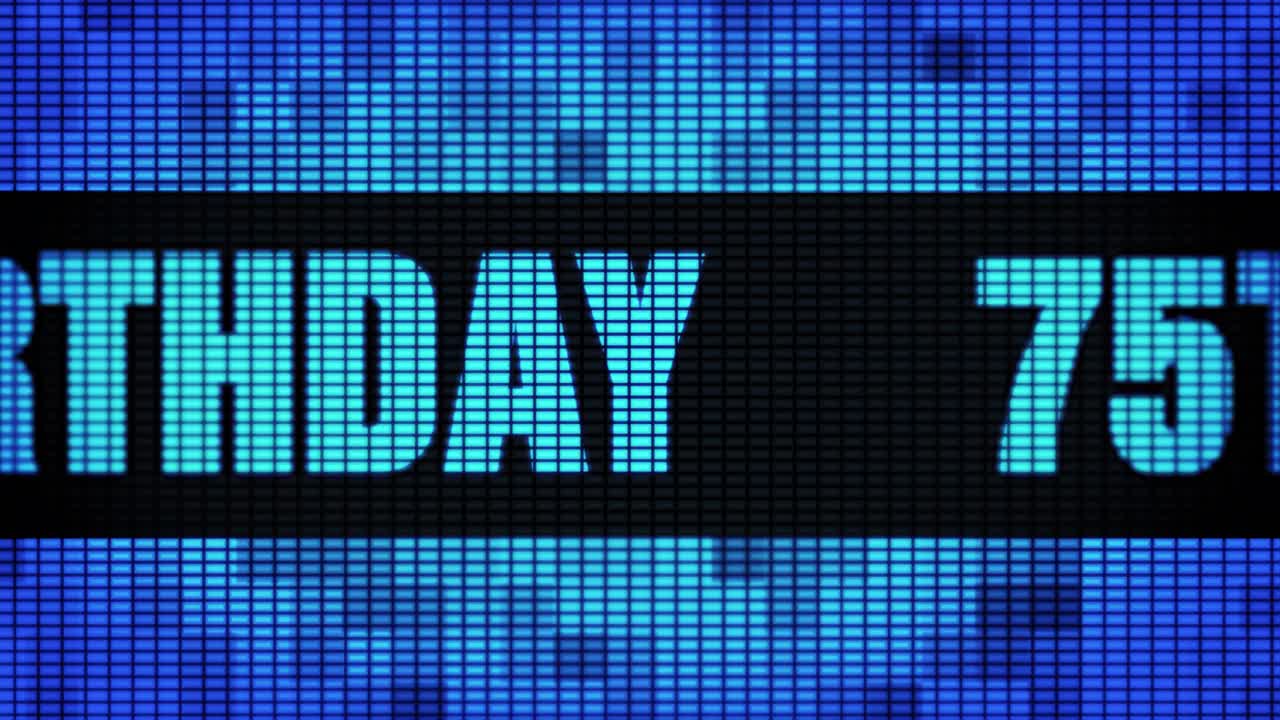 Happy Birthday Message on a Digital LED Screen