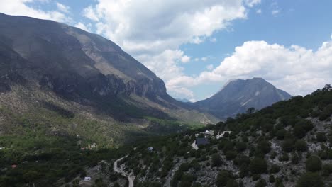 amazing landscape in the mountains of the sierra madre oriental with many clouds and mountains in the distance that and carts under them that show a great panorama