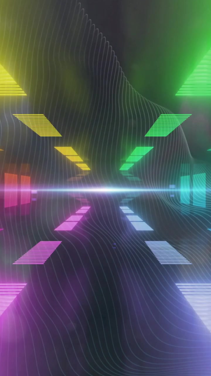 Animazione di linee che si muovono su un tunnel digitale