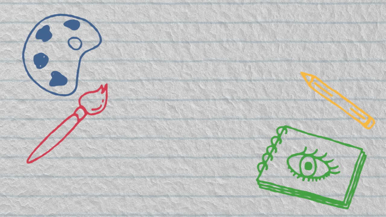 pintura de iconos de concepto contra el papel de línea blanca