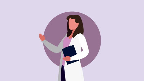 female doctor professional with checklist