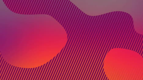 animación de formas vibrantes sobre rayas sobre fondo rojo