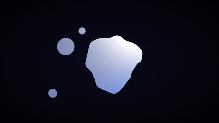 Abstract Liquid Shapes Merging and Separating on Dark Background
