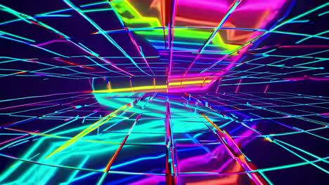 neon grid tunnel