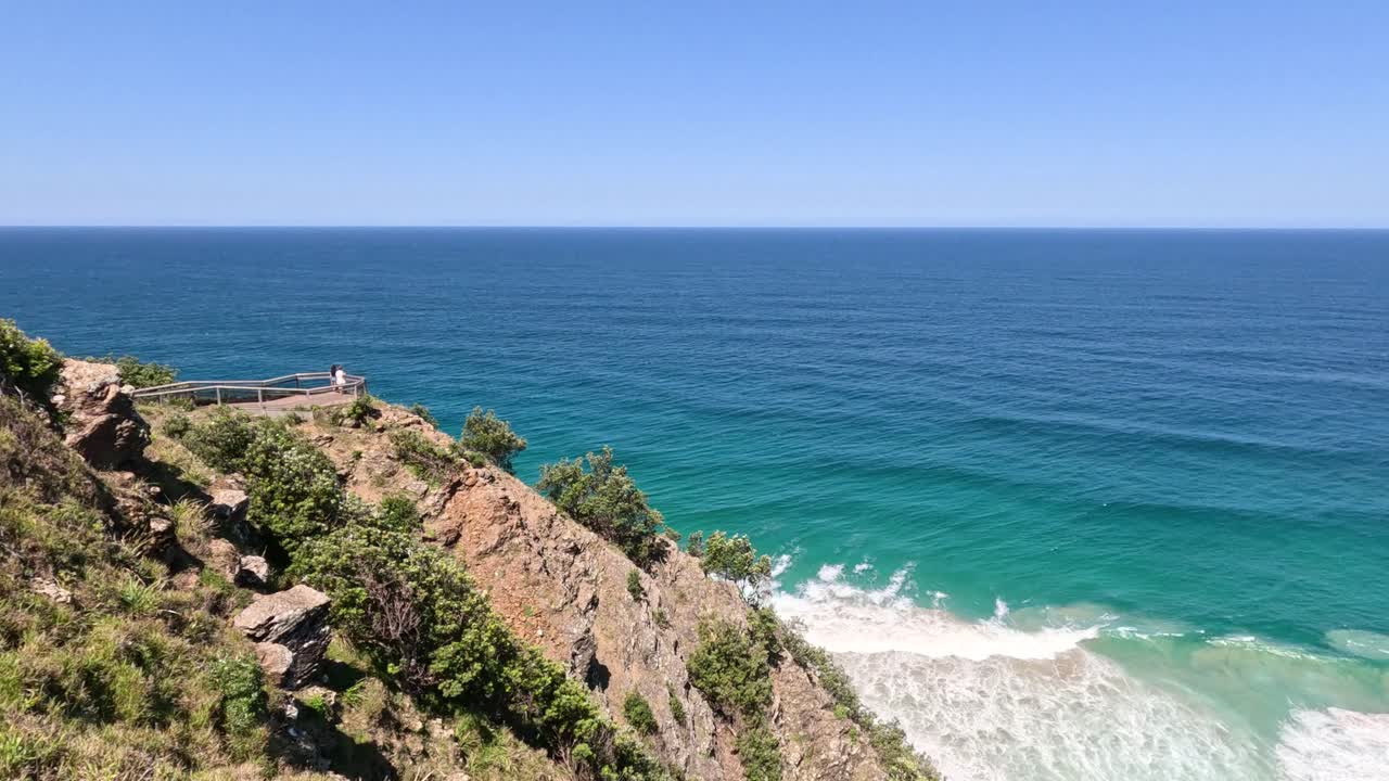 paisaje oceánico estático desde un punto de vista alto