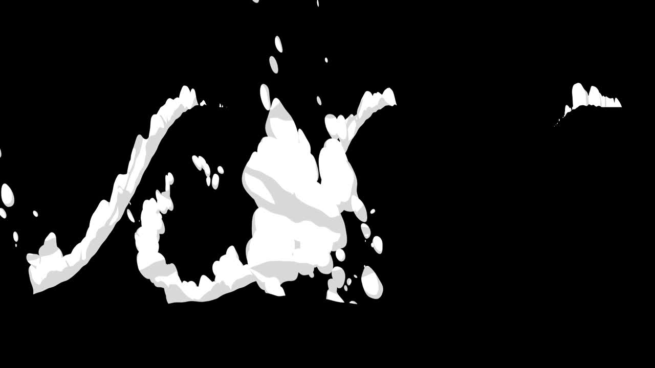 빠른 움직임에서 연기 애니메이션. 게임에 대한 애니메이션 요소. 만화 증기 구름. 루프 검은 애니메이션.