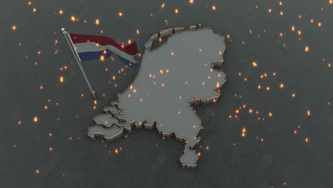 netherlands map and flag 4k