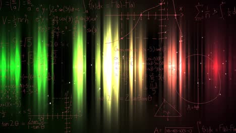 animation of mathematical equations on black background