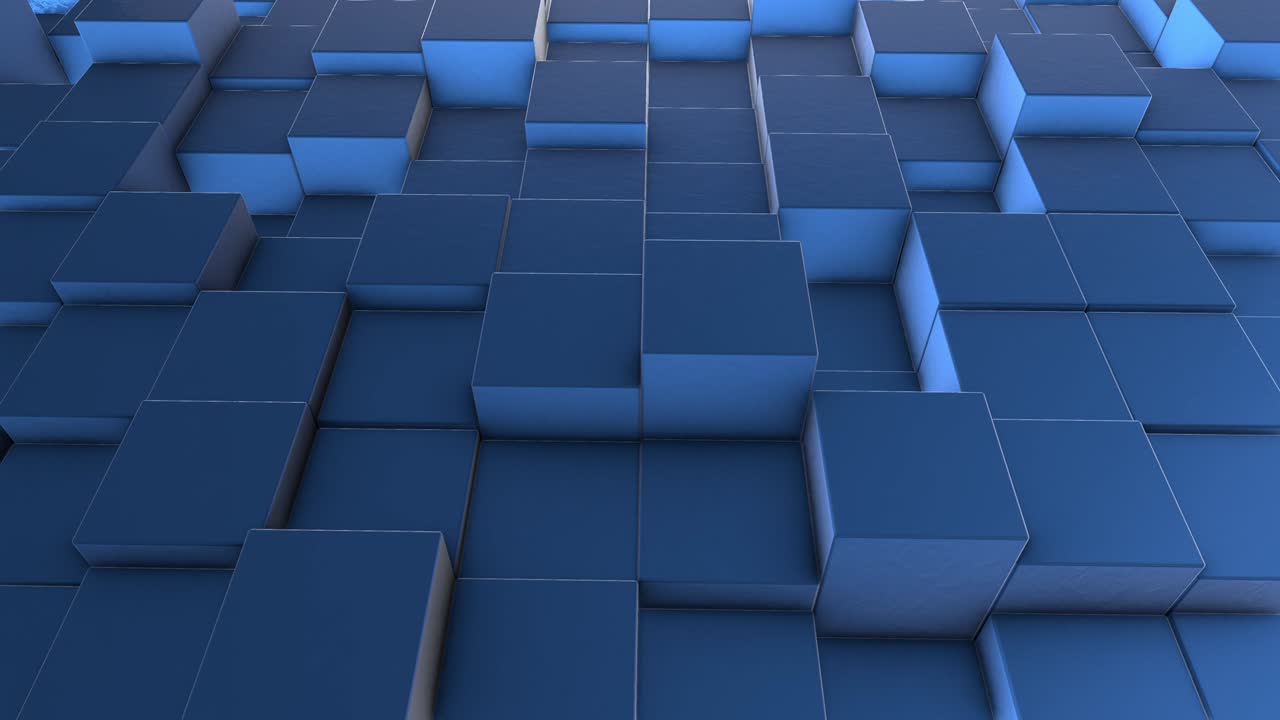 animado vidrio abstracto cubos de color caramelo azul (loopable) video de stock