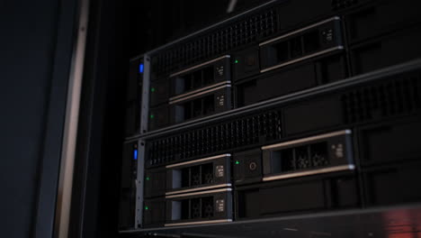 Rack-cabinet-with-hard-drives-for-data-storage-in-controlled-conditions