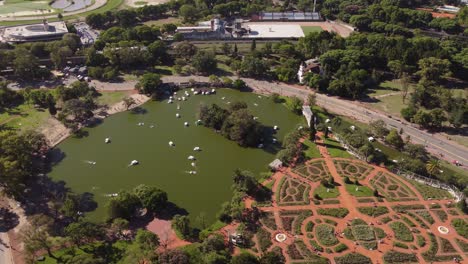 lake in rose garden or rosedal, buenos aires in argentina