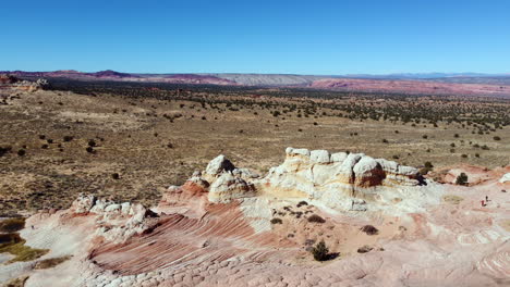 drone shot of white pocket and the desert at the vermillion cliffs national monument, arizona, united states