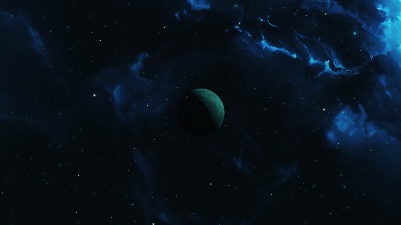 Space Journey to nebula and planet in the universe