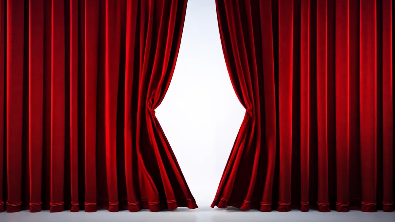 Le tende rosse di un palco