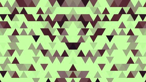 abstract background loop of colored triangles in a geometric pixelated mosaic tile pattern. abstract random geometric polygon background