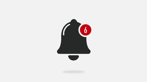 gray ringing bell notification button motion graphics. seamless looped cartoon