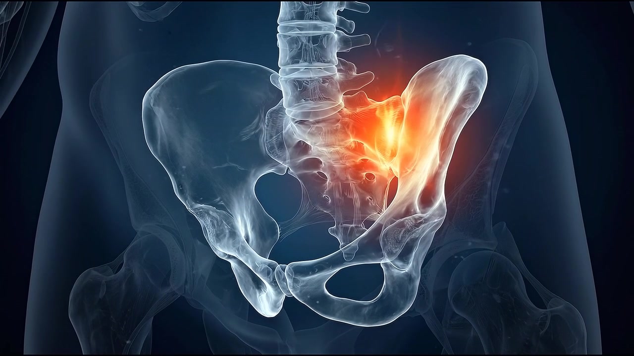 Medical Animation of Sacroiliac Joint Pain in Human Pelvis
