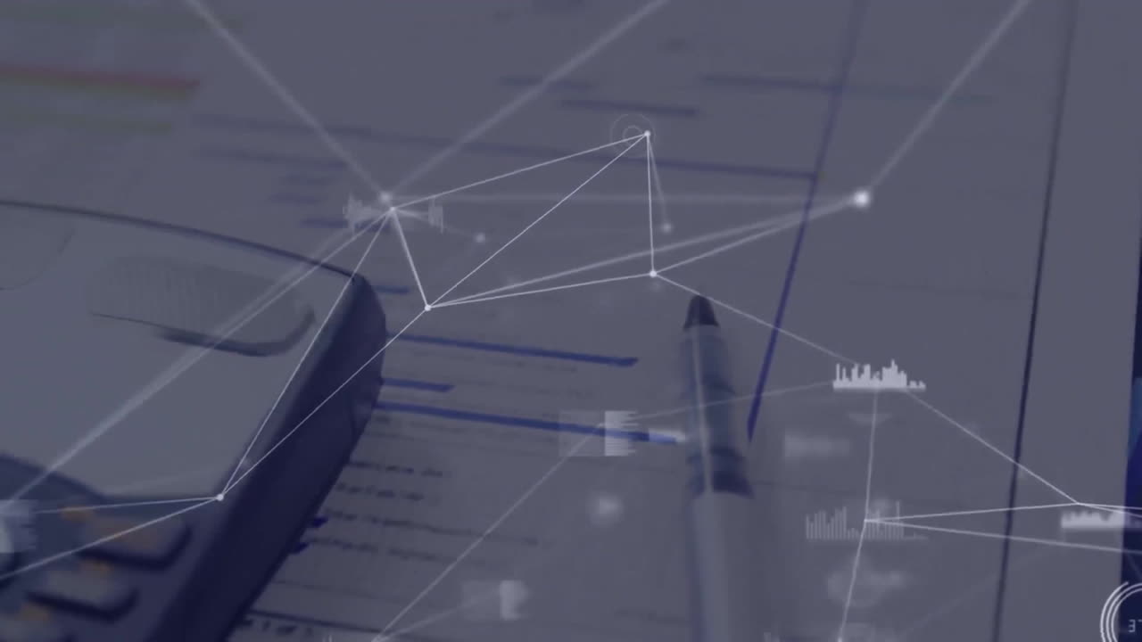 animación de la red de conexiones a través de la calculadora y los documentos