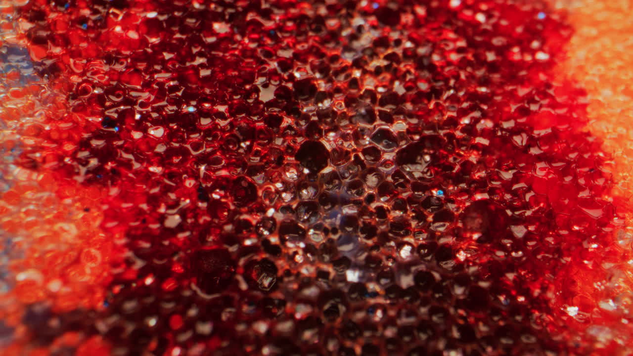 Close-up view of textured red foam