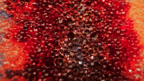 close-up view of textured red foam