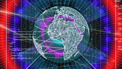 animación del globo y procesamiento de datos a través del escaneo de alcance.