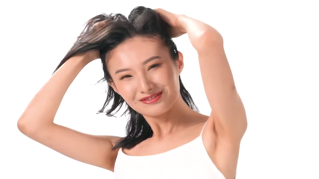 Professional beautiful smiling young woman, girl makeup face by applying brush for eyes on eyebrow, eyeshadow looking at the mirror at home