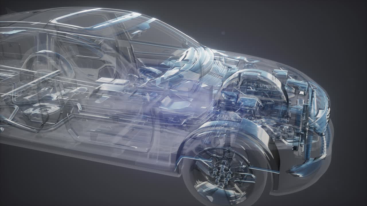 자세한 자동차 엔진 및 다른 부품