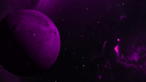 purple planets and nebulae in the cosmic universe