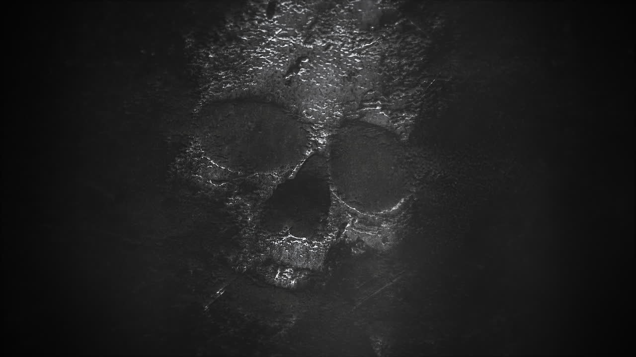 fondo de terror místico con calavera oscura