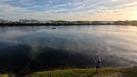 angler enjoying a peaceful fishing moment