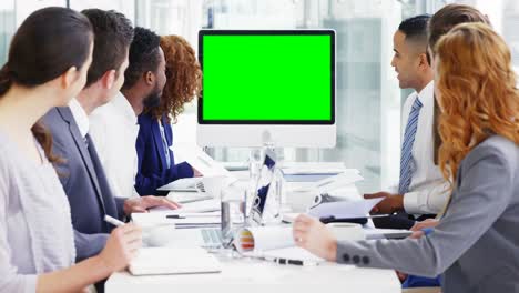 businesspeople in meeting at conference room