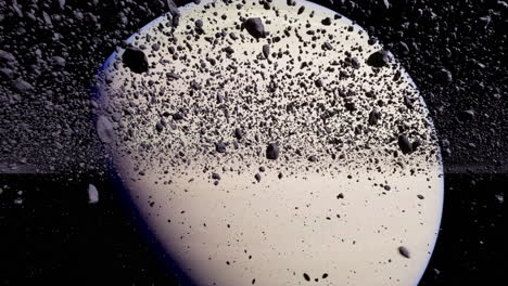 representación vívida de saturno con escombros rocosos en el entorno espacial circundante