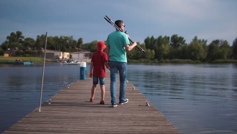 father and son fishing