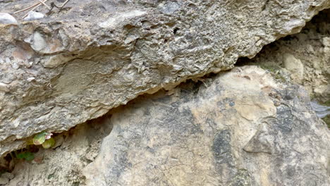 Close-up-of-concrete-at-excavations-of-the-sunpyramid-in-the-Bosnian-tale-of-the-pyramids,-Bosnia-and-Herzegovina