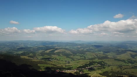 an air drone fired in the mountains of the ukrainian carpathians an air drone fired in the mountains of the ukrainian carpathians mountains with white clouds and fog