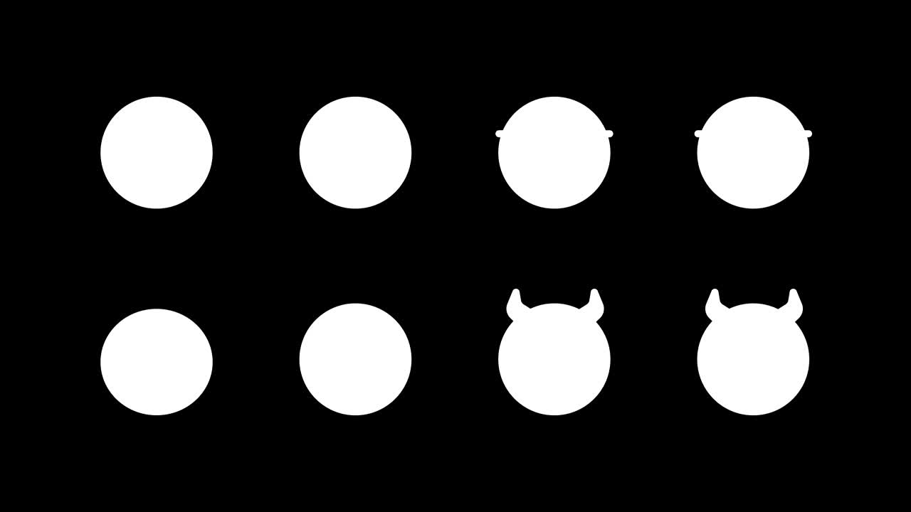 Emoticons stickers set laughing cool sleeping sick demon. Animated Emoticons. Alpha channel