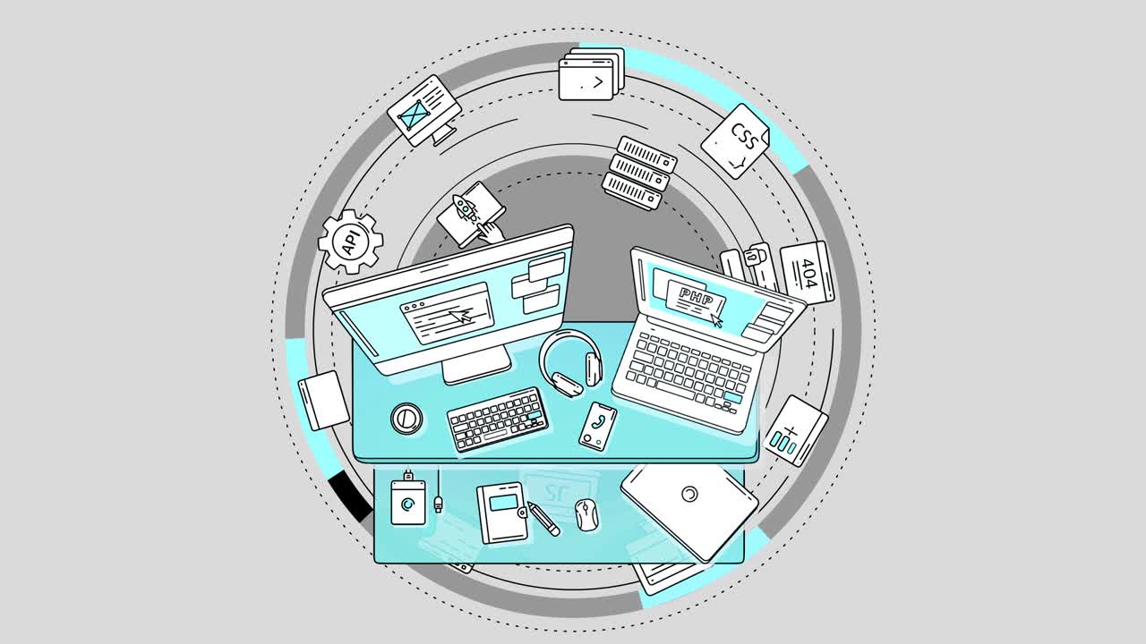 알파 채널에서 웹 개발자 프로모션 애니메이션