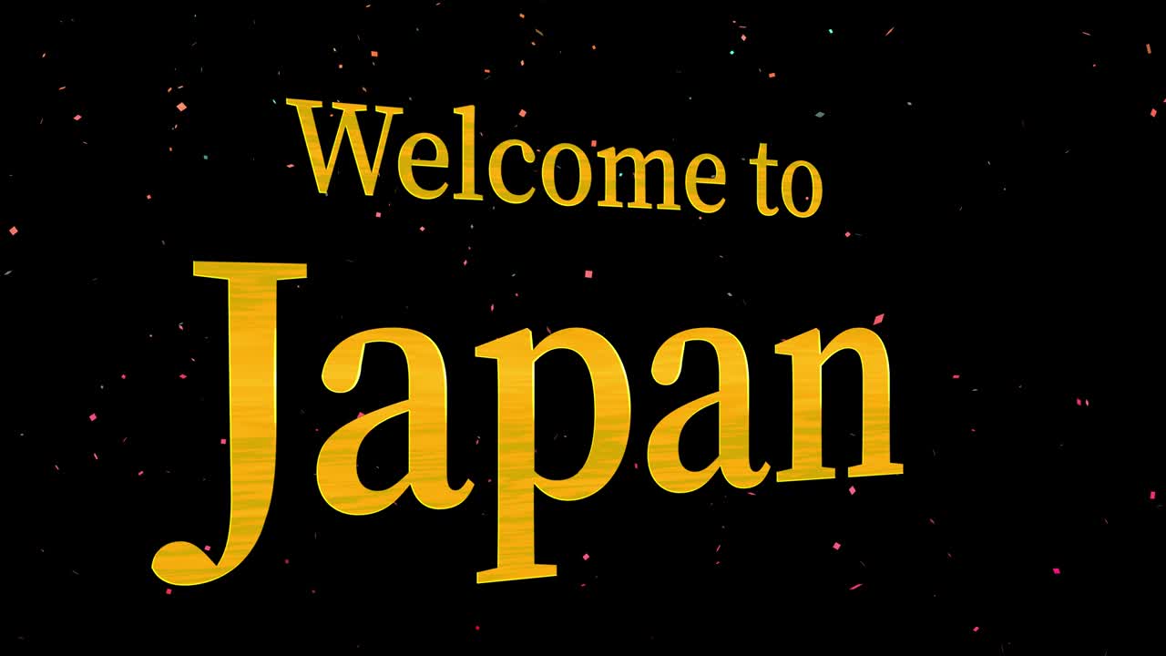 일본에 오신 것을 환영합니다 문자 애니메이션 모션 그래픽
