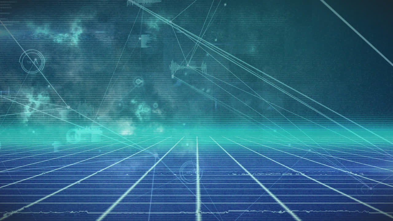 Animation of network of connections on green background