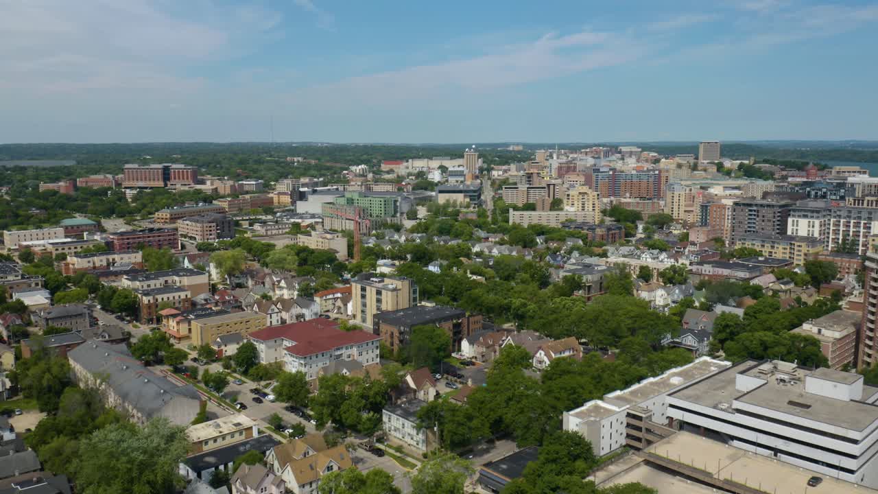 toma aérea de establecimiento de madison, wisconsin