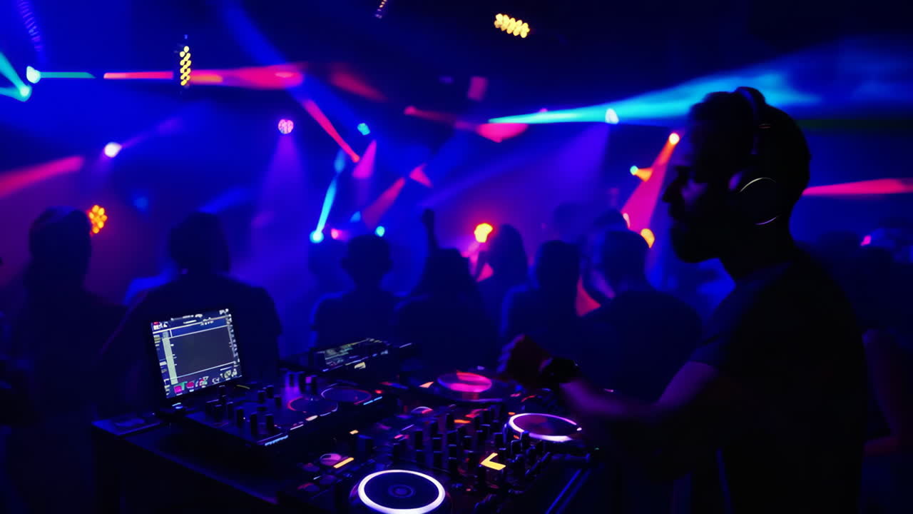 dj actuando en un club nocturno
