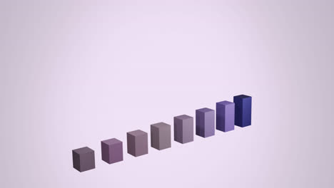 animation of financial data processing over light purple background