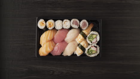 Sushi in a takeaway box