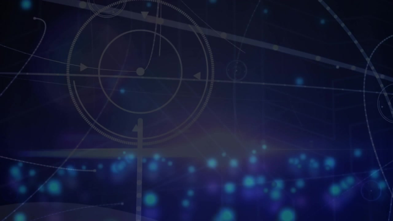 Animierter abstrakter Technologie-Hintergrund mit blauen Linien und Partikeln