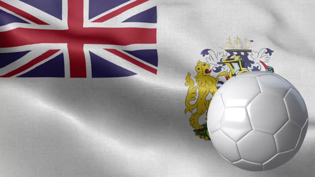 영국 남극 영토의 발과 축구 공 - 영국 남극 지역 발 높은 세부 사항 - 국가 발 영국 남극 지역의 파동 패턴 루프 가능한 요소 - 직물 질감과 끝없는 루프 - 축구 공과 발