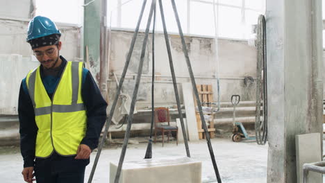 man in a marble factory